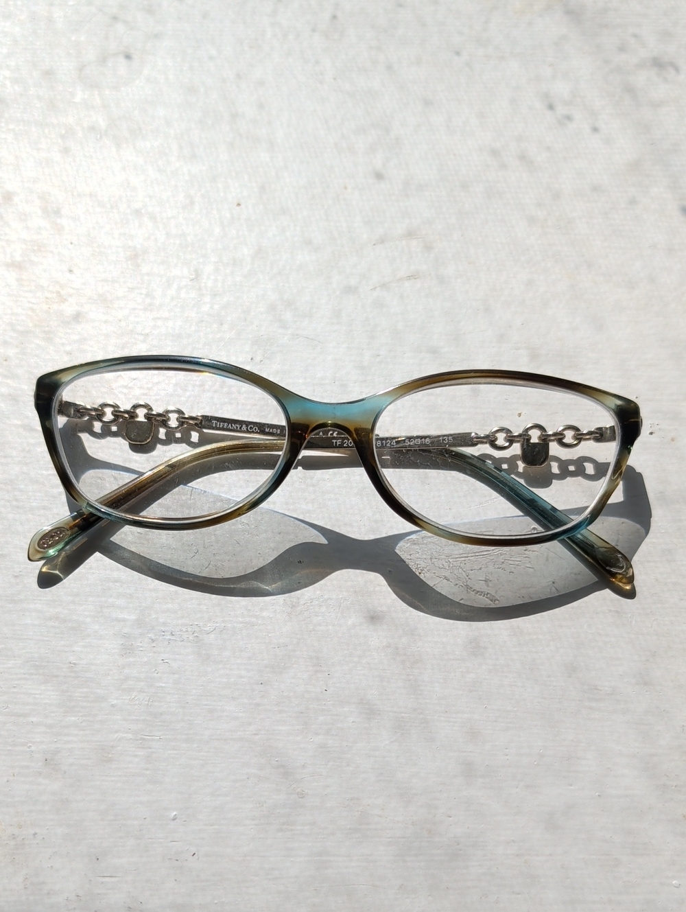 Tiffany & Co. TF2063 Havana Gradient Eyeglass Frames with Chain Temples